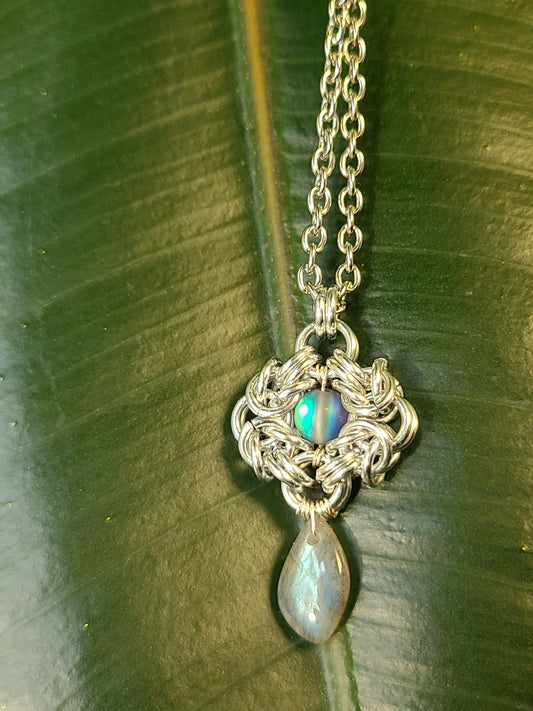 Chainmail and Labradorite Necklace