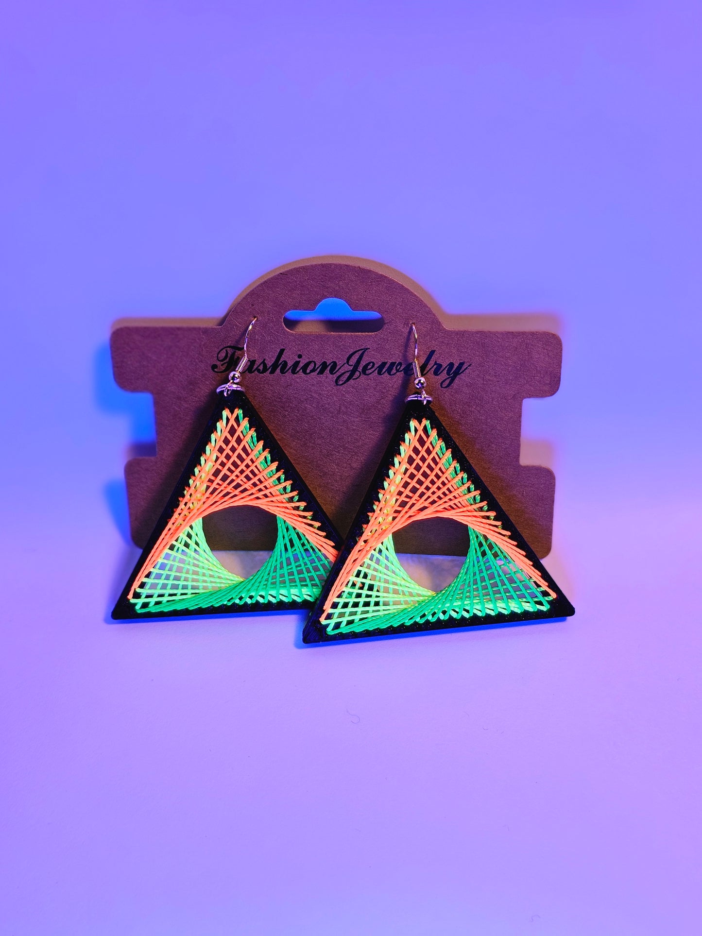 String Art Earrings - UV Reactive V2