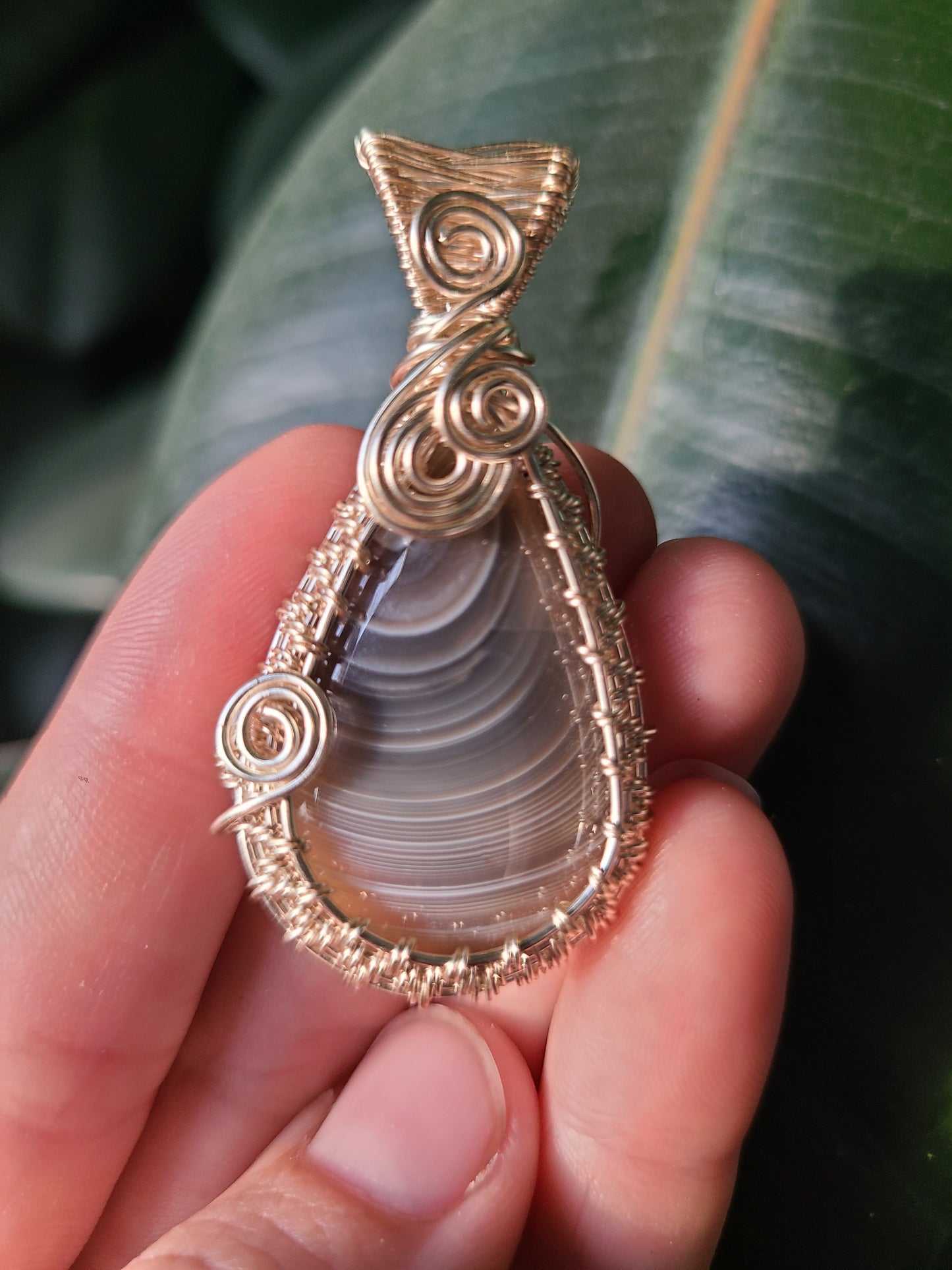 Wire Wrap Botswana Agate Pendant