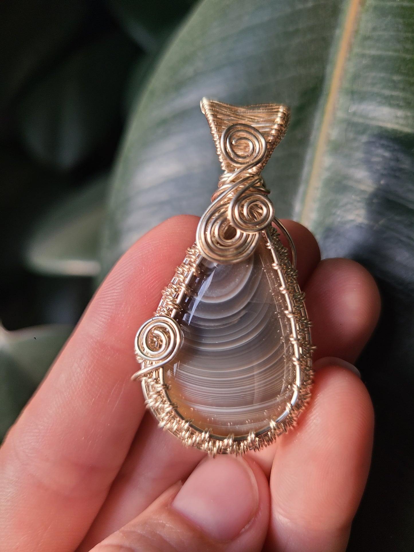 Wire Wrap Botswana Agate Pendant