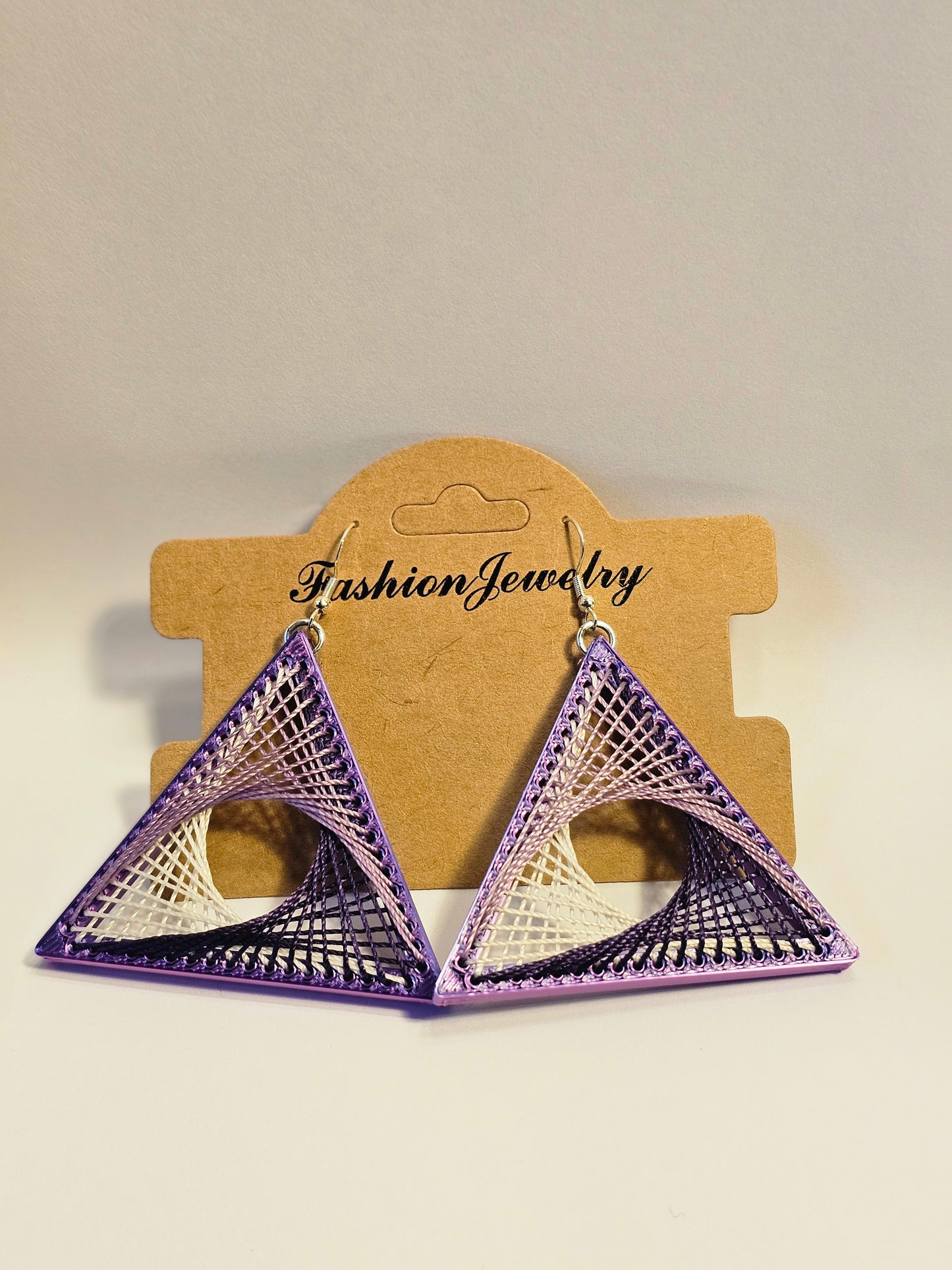 String Art Earrings - Purple Haze