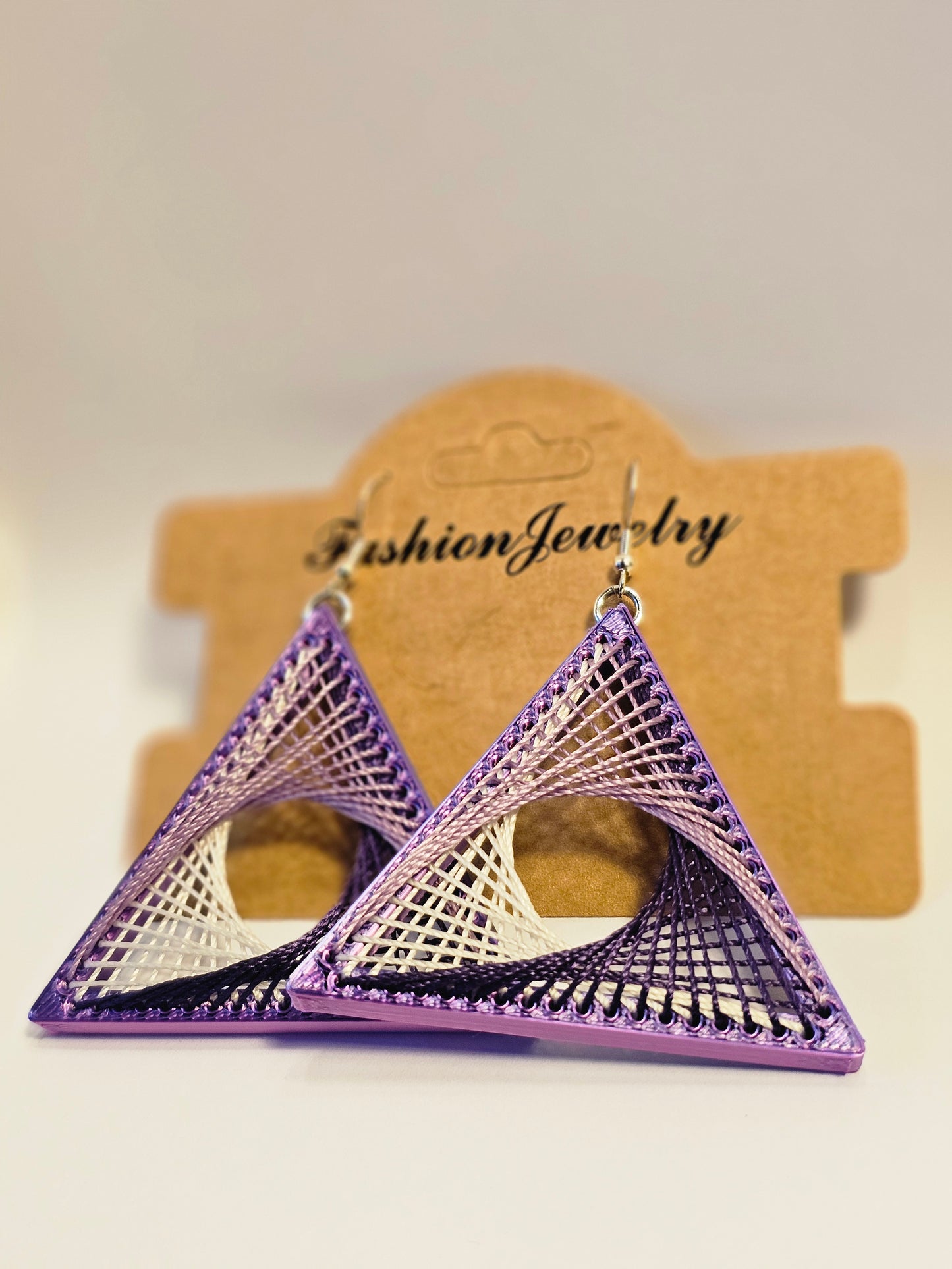 String Art Earrings - Purple Haze