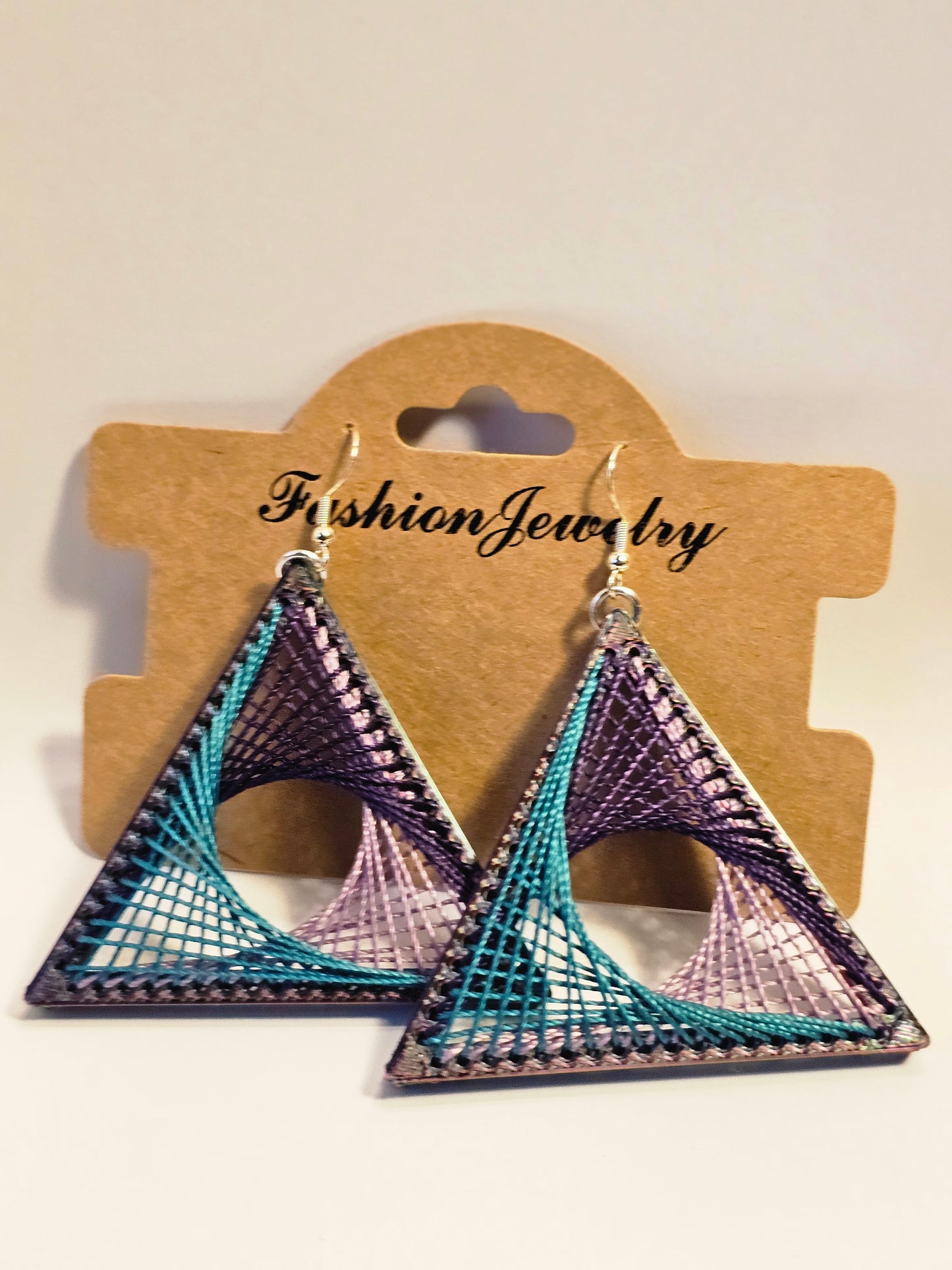 String Art Earrings - Purple Seas V2