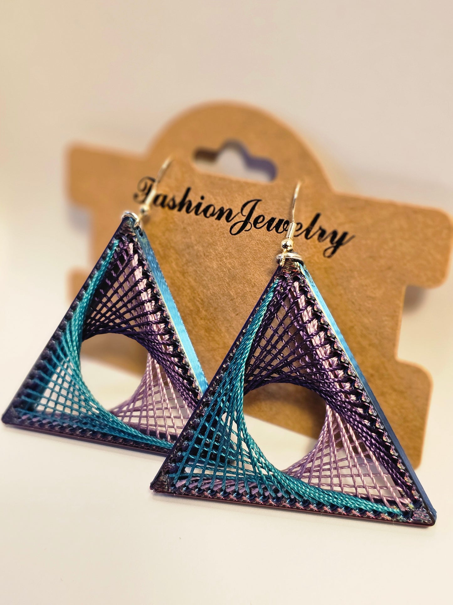 String Art Earrings - Purple Seas V2