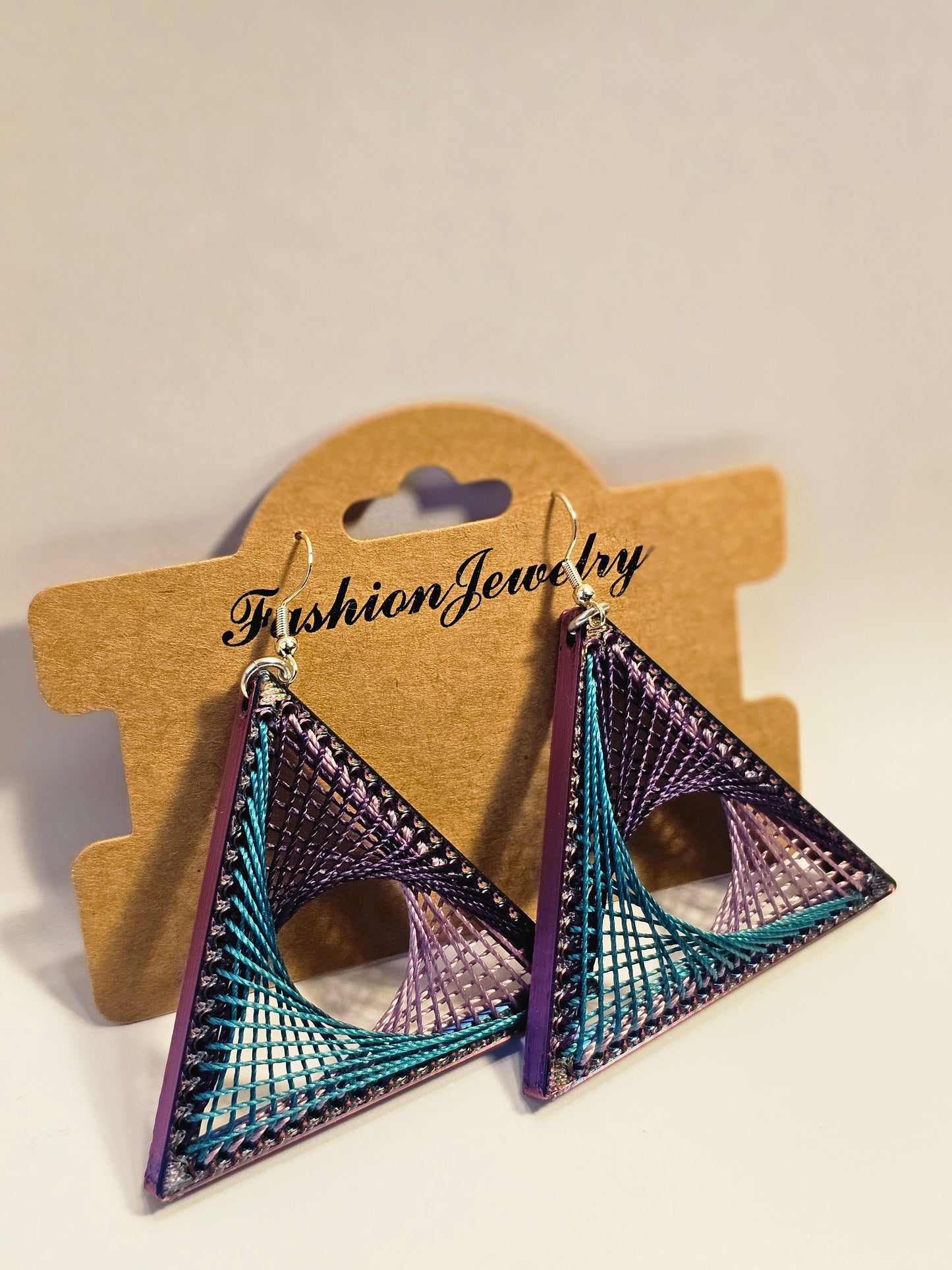 String Art Earrings - Purple Seas V2