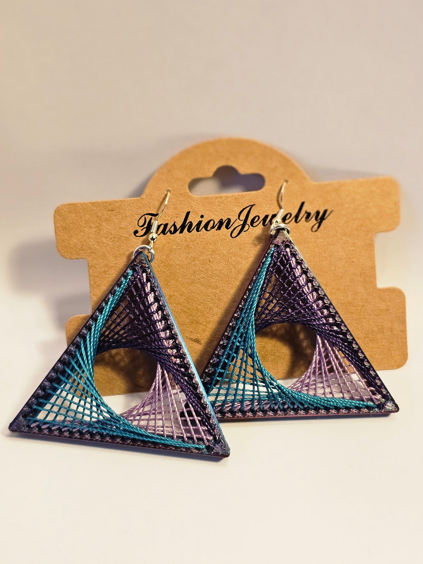 String Art Earrings - Purple Seas V2