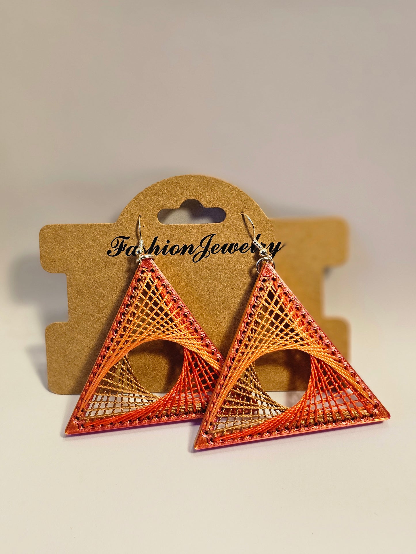 String Art Earrings - Peachy Keen