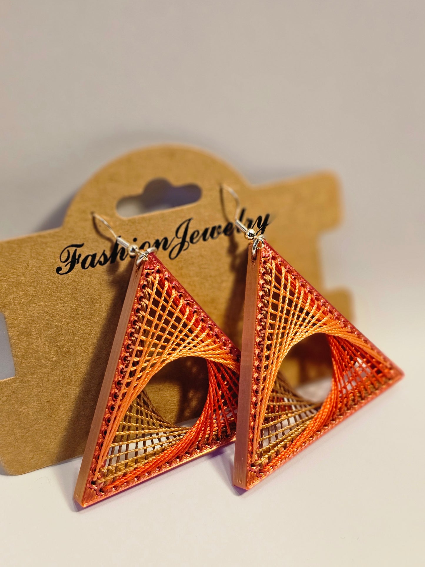 String Art Earrings - Peachy Keen