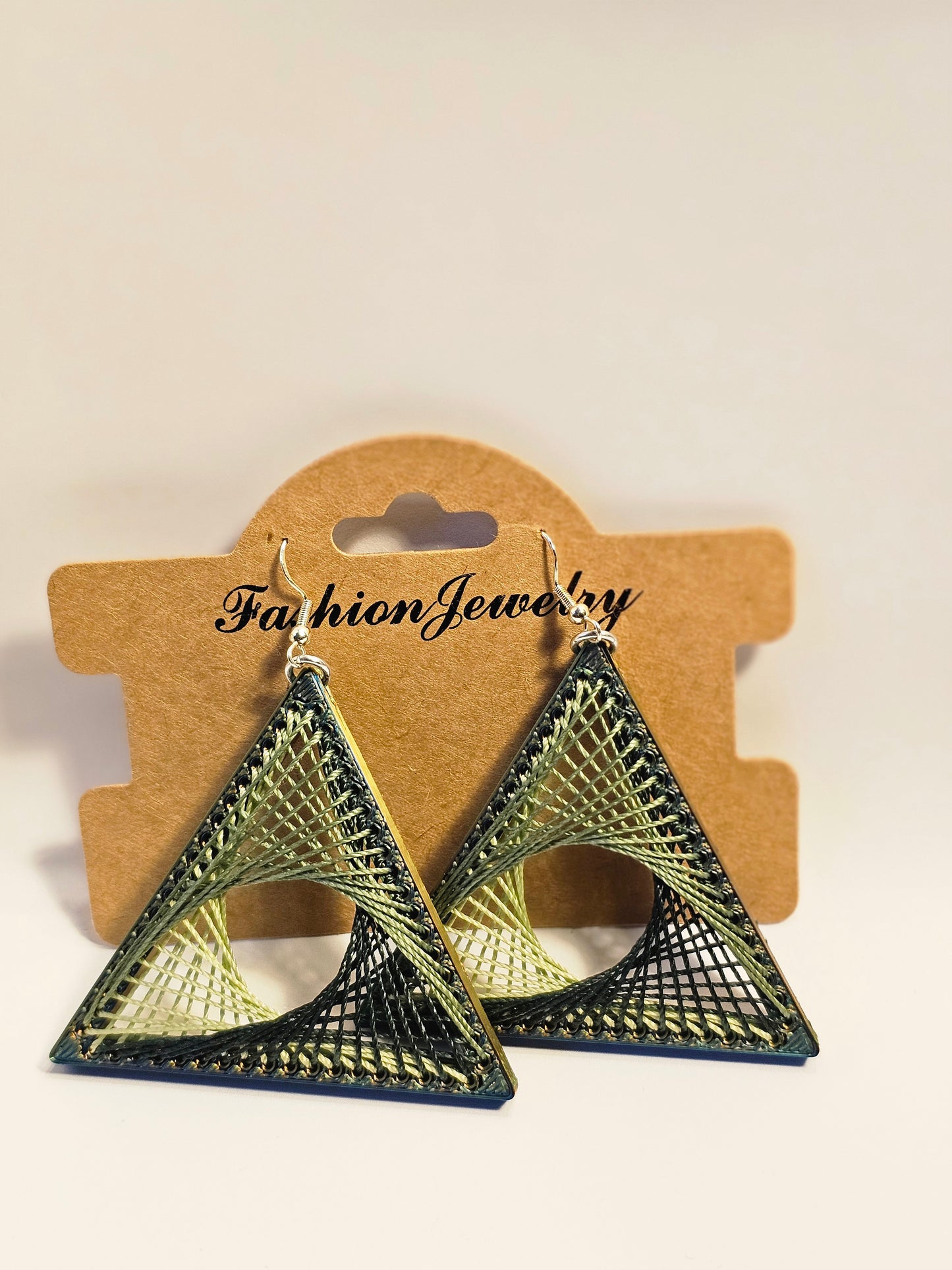 String Art Earrings - Fern Gully