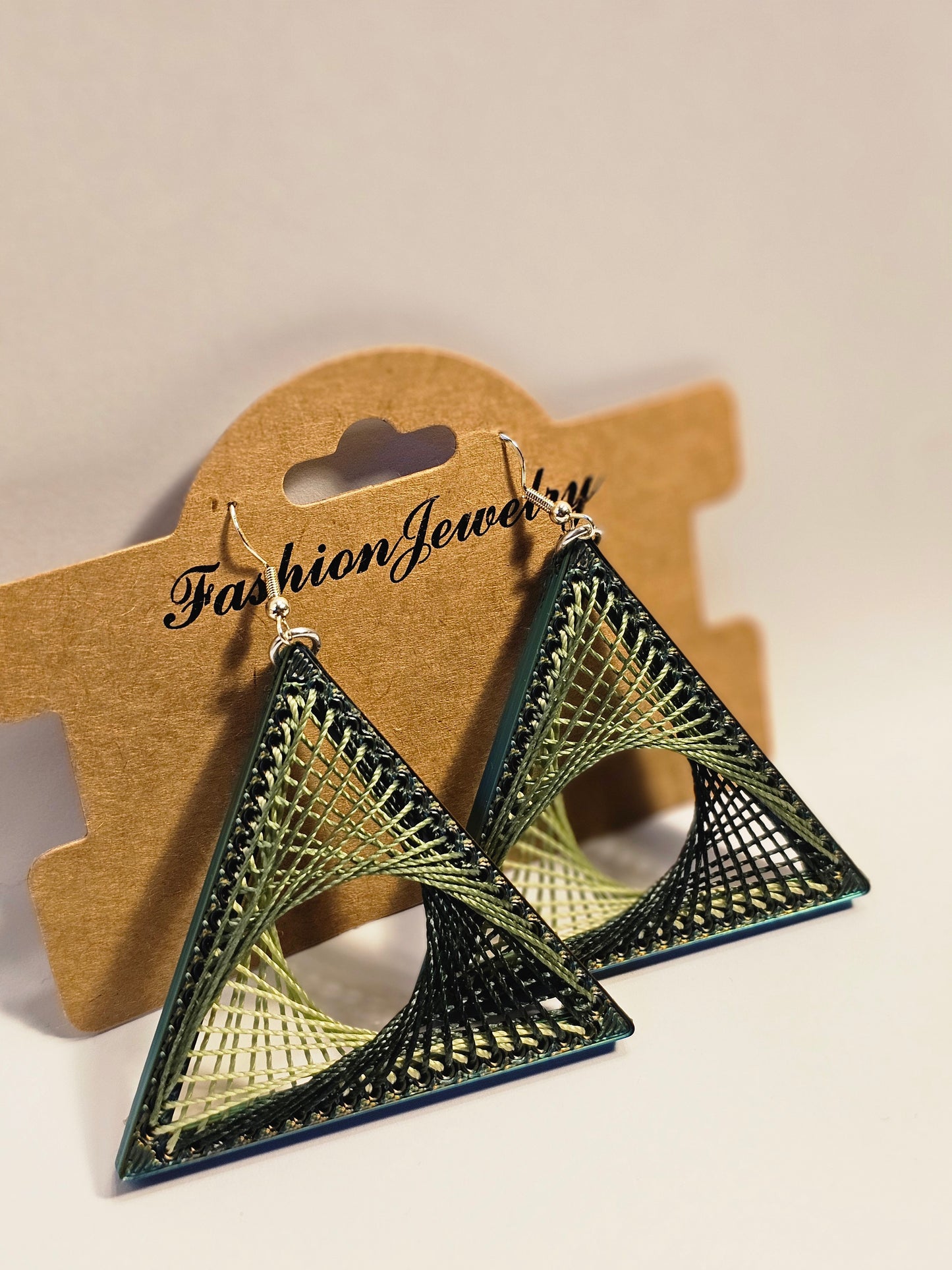 String Art Earrings - Fern Gully