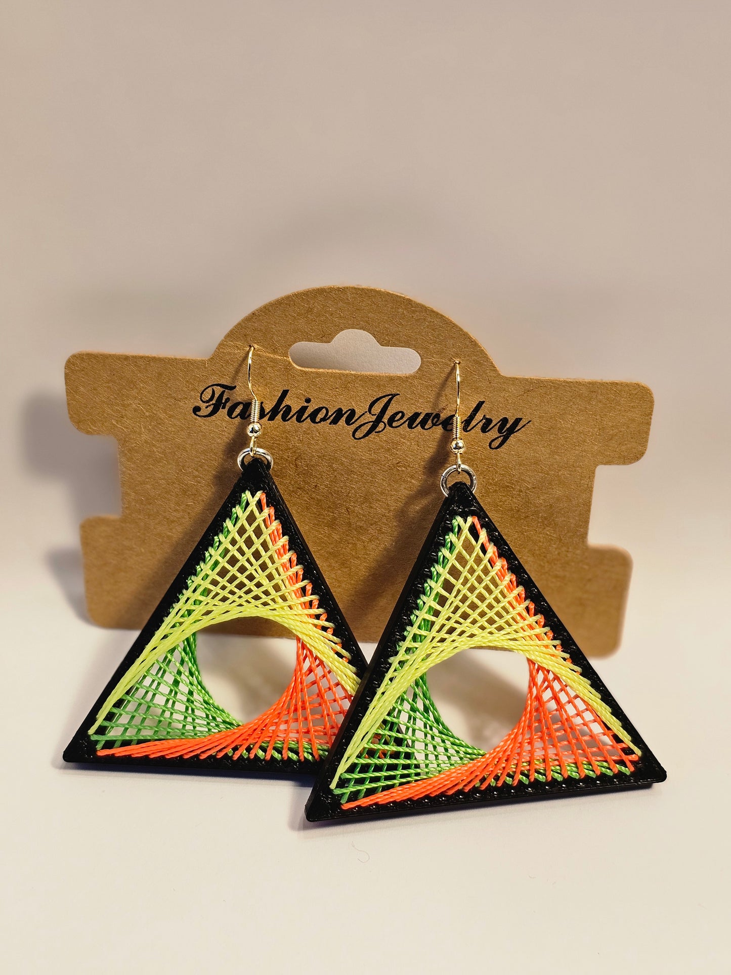 String Art Earrings - UV Reactive V1