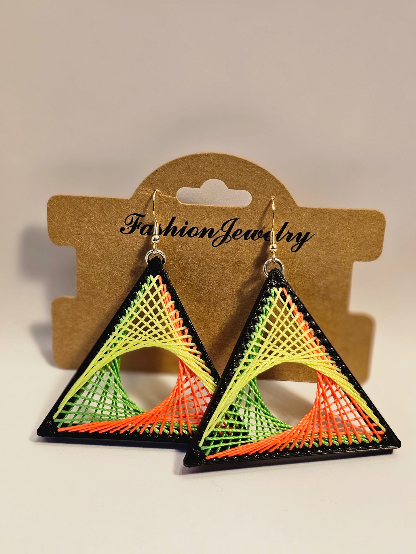 String Art Earrings - UV Reactive V1