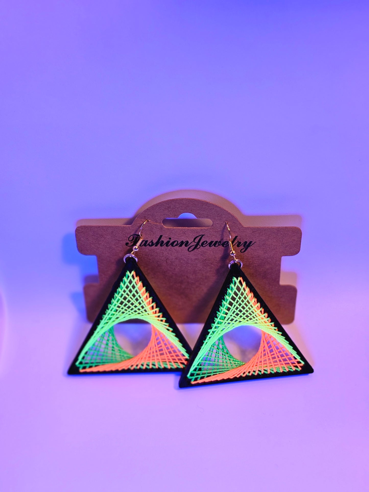 String Art Earrings - UV Reactive V1