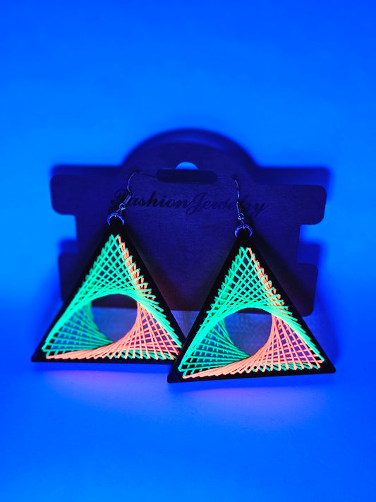 String Art Earrings - UV Reactive V1