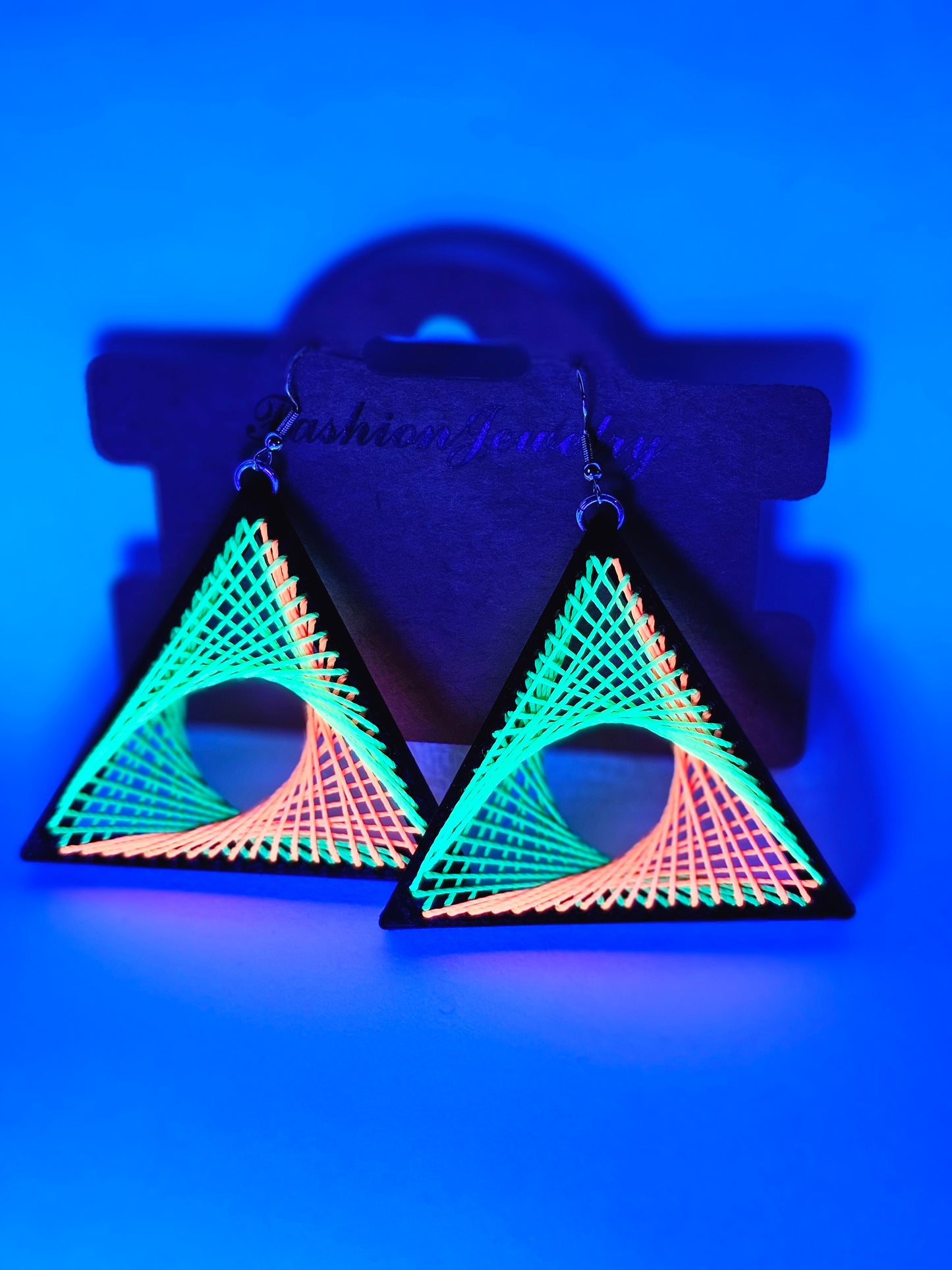 String Art Earrings - UV Reactive V1