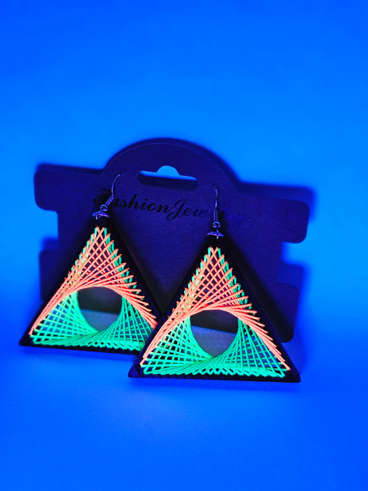 String Art Earrings - UV Reactive V2