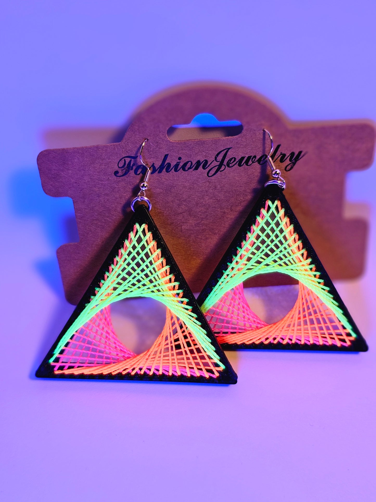 String Art Earrings - UV Reactive V3