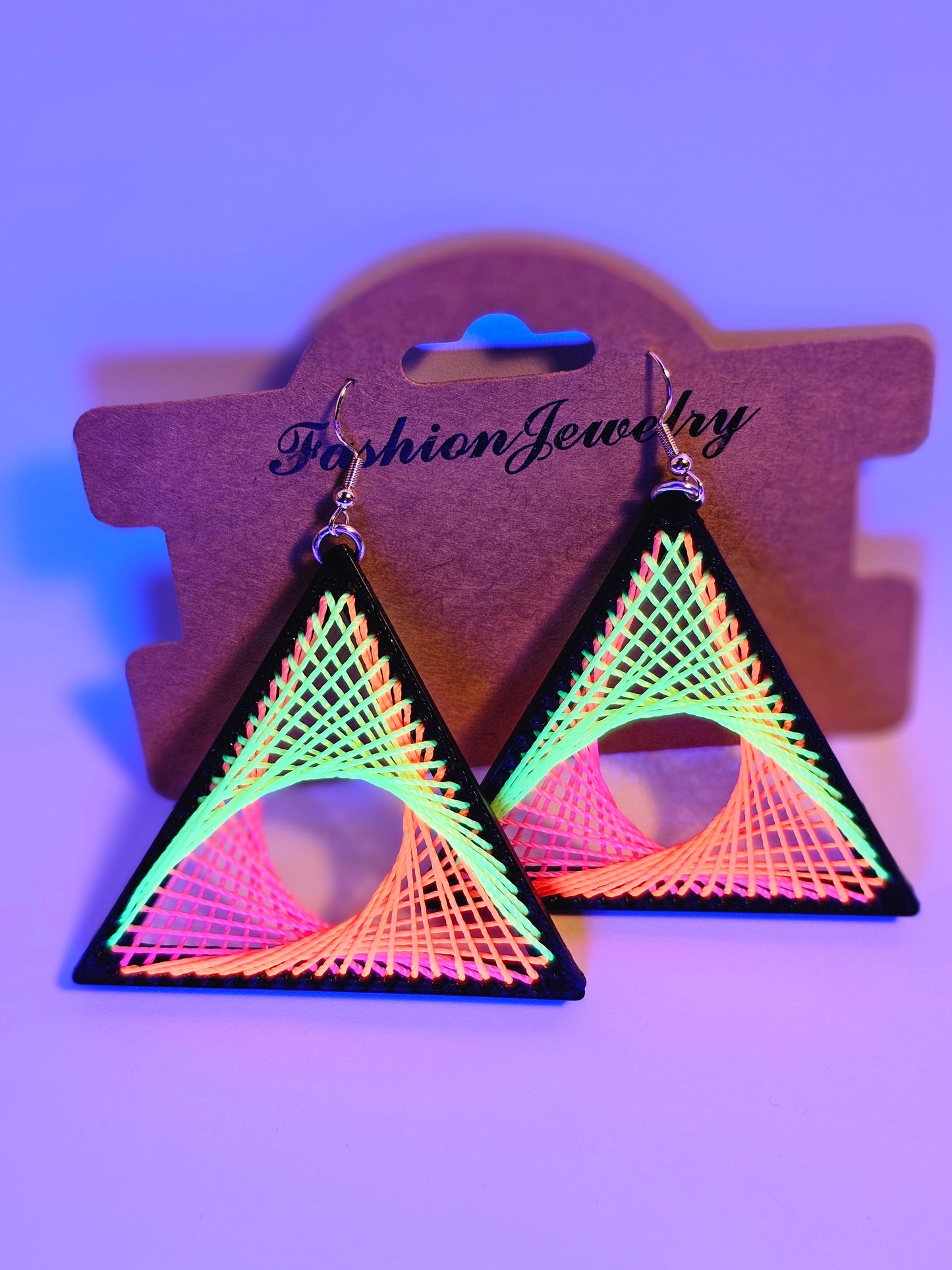 String Art Earrings - UV Reactive V3